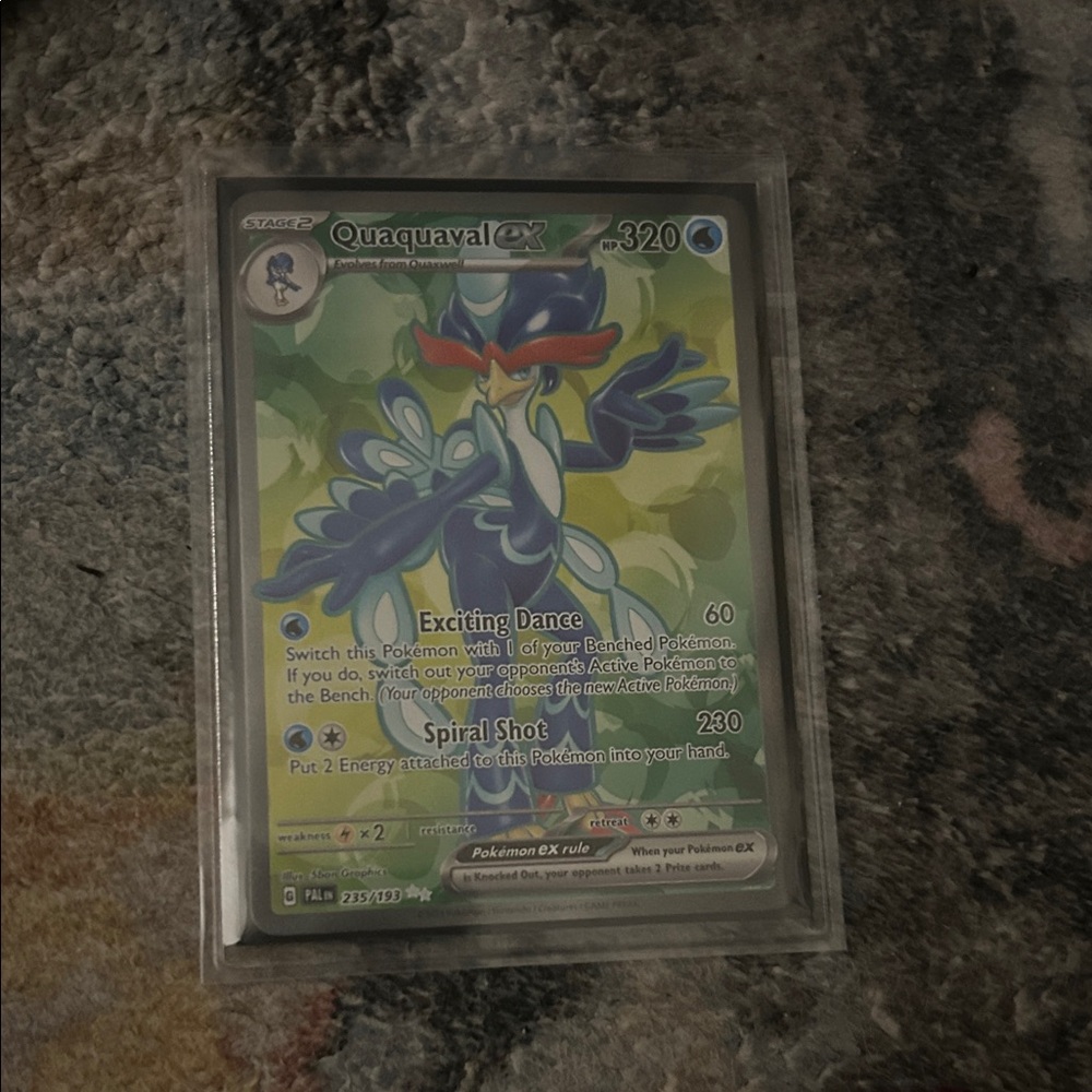 Pokemon Quaquaval EX Card - Blue and Green Design